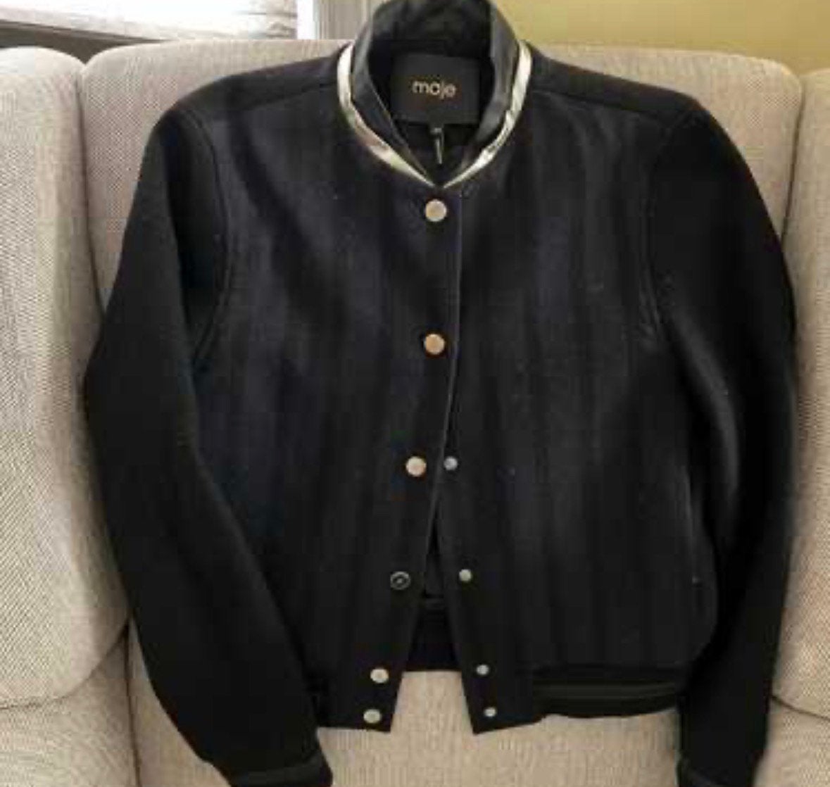 Virgin Wool Bomber Jacket, Ophalen of Verzenden, Zo goed als nieuw, Blauw, Korte mouw