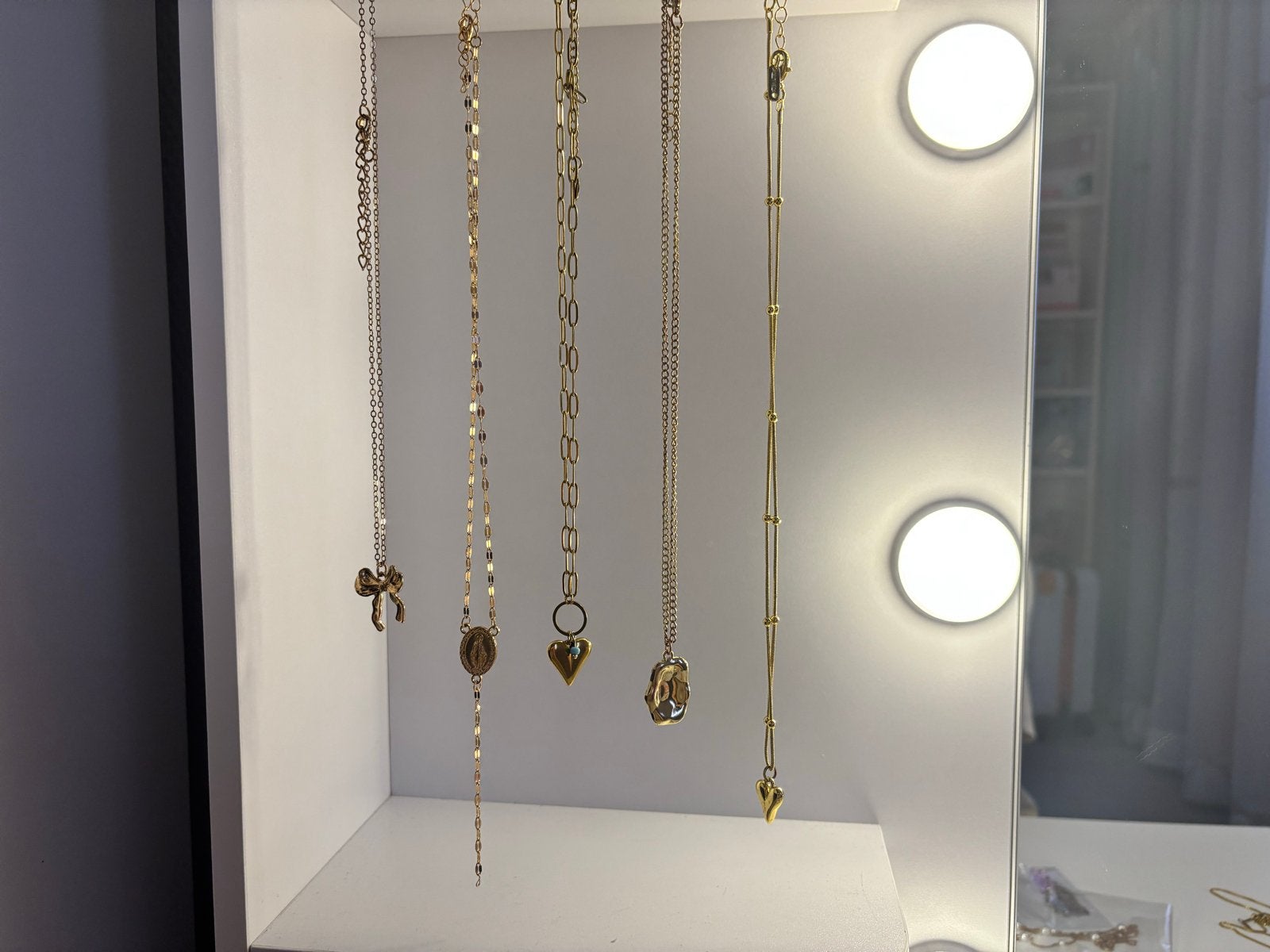 Gouden kettingen met diverse hangers, Ophalen, Zo goed als nieuw, Goud, Overige materialen