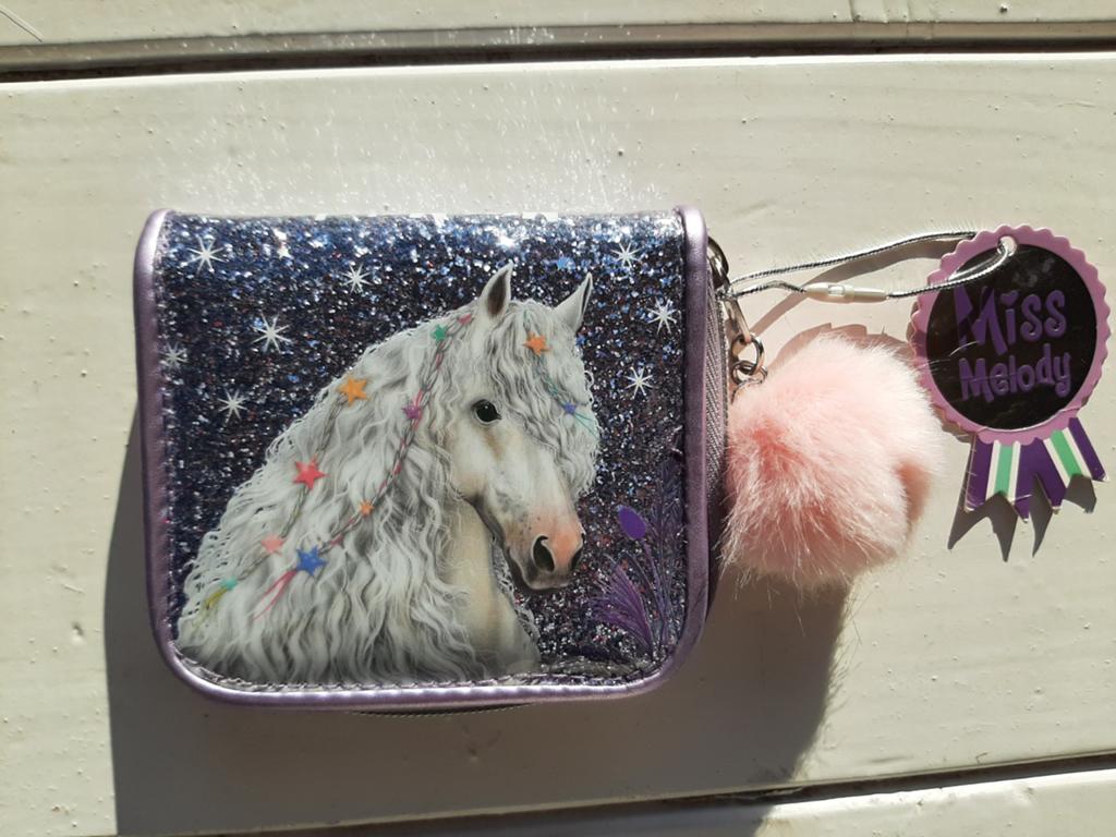 NIEUWE Miss Melody Portemonnee met Paard en Glitters, Ophalen of Verzenden, Nieuw, Paars, Overige merken