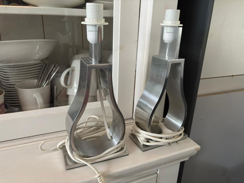 4x ikea tafellampen zonder lampenkappen, Ophalen, Gebruikt, Metaal, Minder dan 50 cm