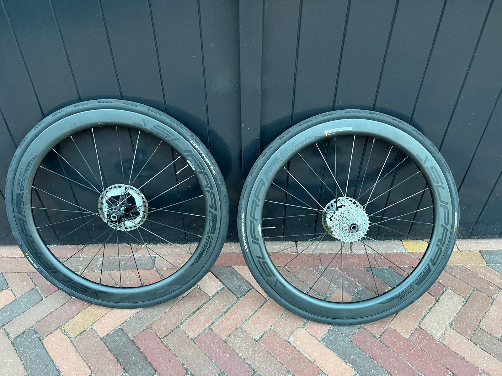 Supra Carbon Wielset met Continental GP5000 banden, Fietsen en Brommers, Fietsonderdelen, Wiel, Gebruikt, Ophalen of Verzenden