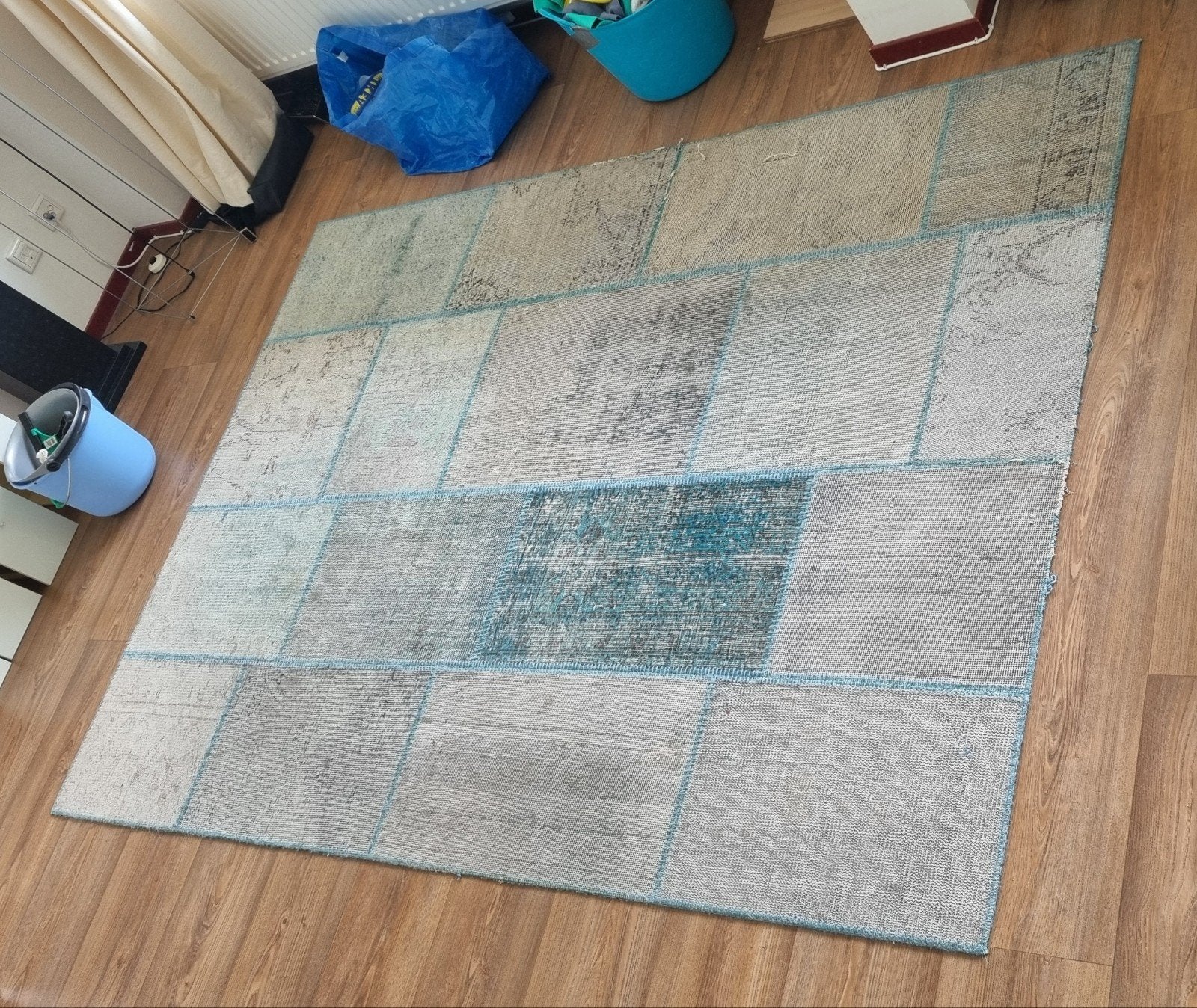 Ikea Silkeborg vloerkleed 170x240 cm in blauwtinten, Ophalen, 150 tot 200 cm, 200 cm of meer, Rechthoekig