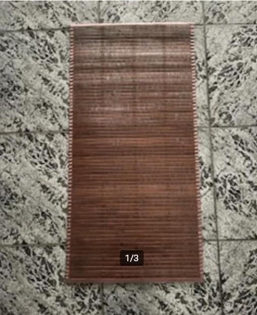 NIEUW Badmat bamboo, bruin, 61x122 cm, Ophalen of Verzenden, Nieuw, Bruin, Badmat