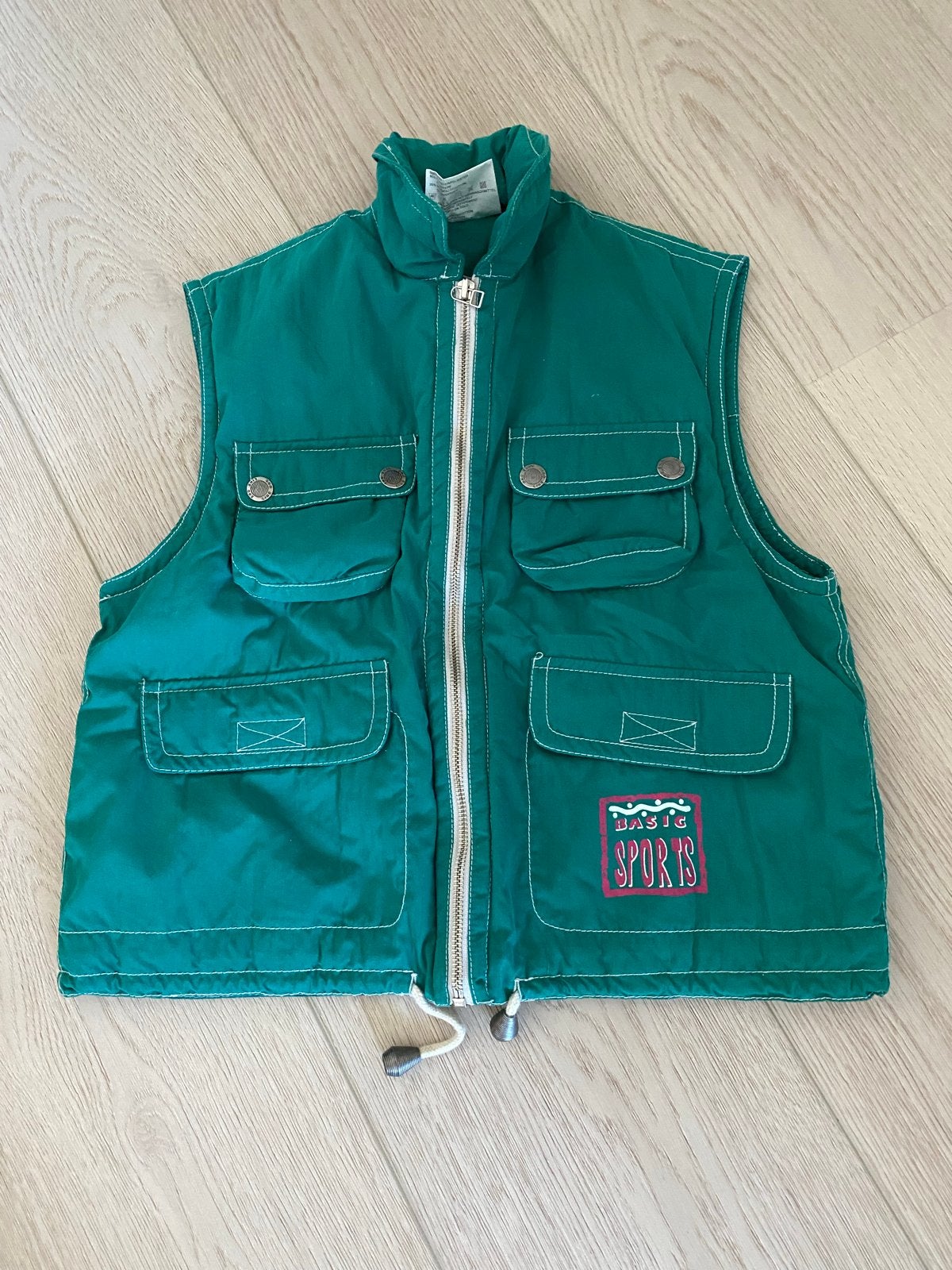 Jongens bodywarmer maat 116 - Groen met ruitjesvoering, Ophalen of Verzenden, Gebruikt, Jongen, Jas