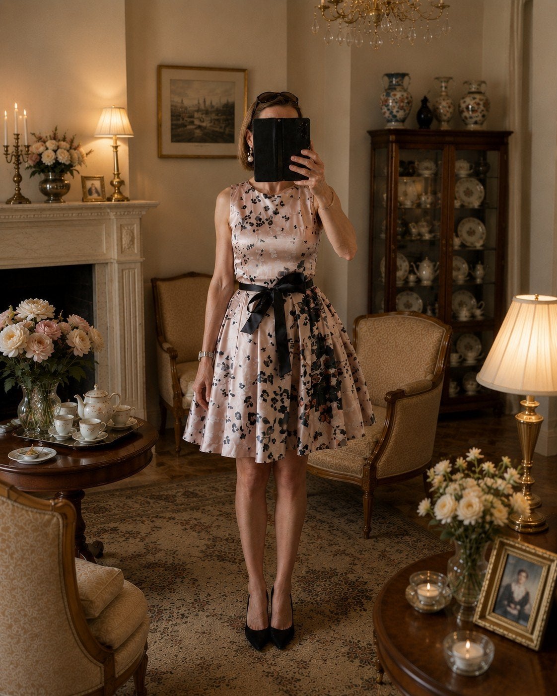 Rinascimento Italy cocktailjurk roze bloemen petticoat maat, Ophalen of Verzenden