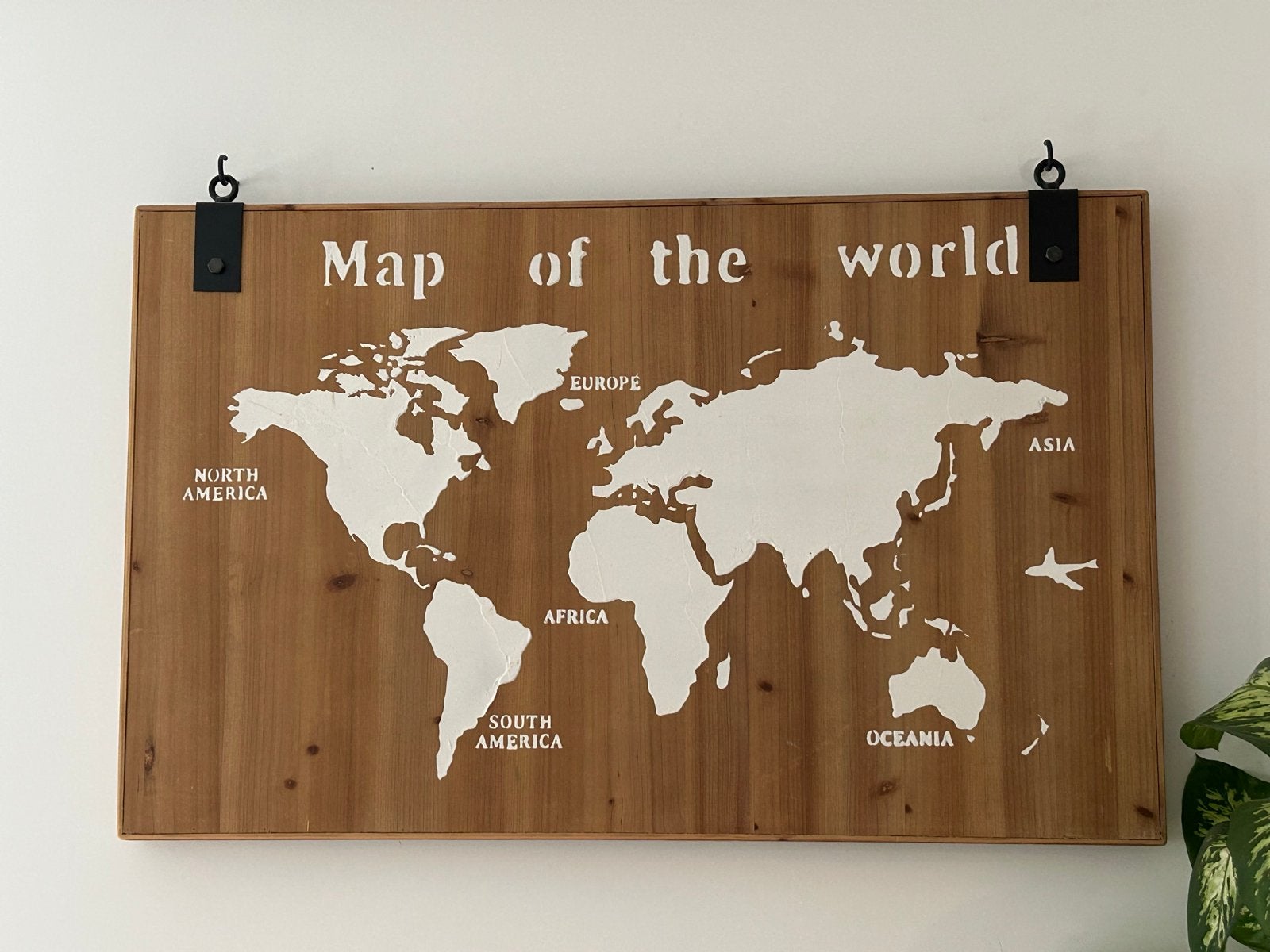Houten wereldkaart wanddecoratie, Ophalen, Hout, Meerkleurig, Zo goed als nieuw