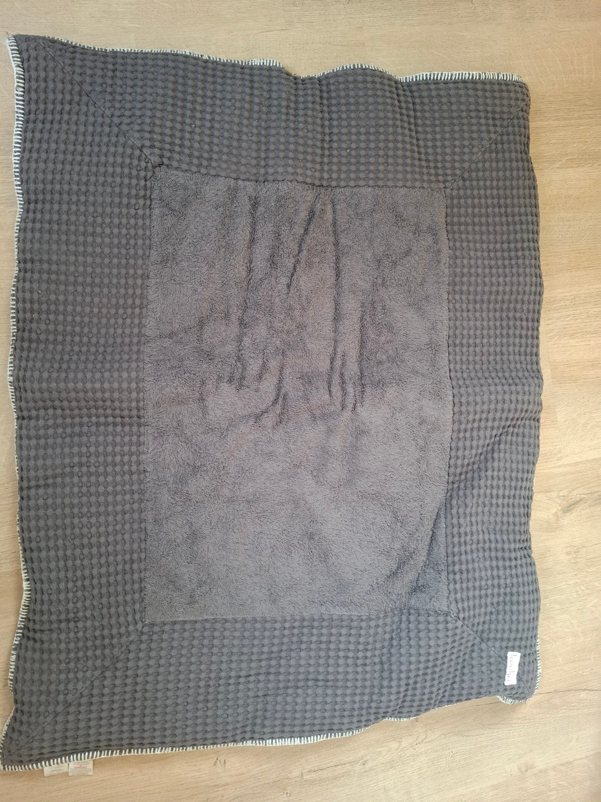 Koeka boxkleed wafelstof grijs antraciet, Ophalen of Verzenden, Zo goed als nieuw, Rechthoekig, Boxkleed