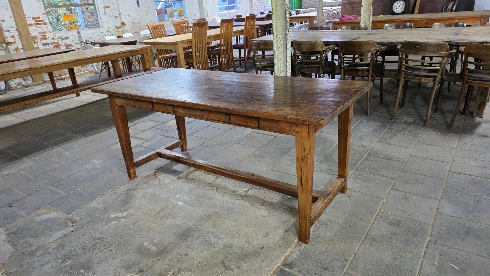 antieke Franse boerentafel 180 cm, Gebruikt, Nb, Nb, Nb