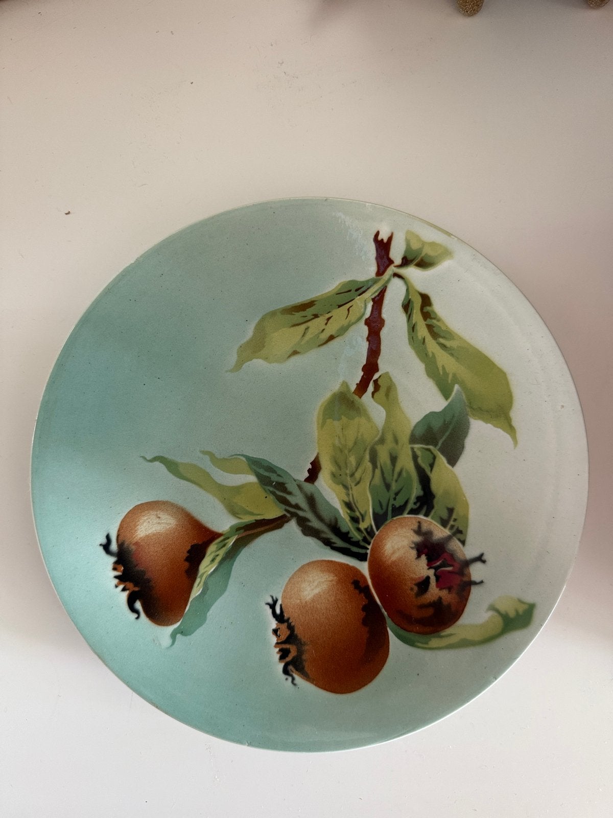 Antiek bord met mispels - St. Amand Hamage, Antiek en Kunst, Ophalen of Verzenden