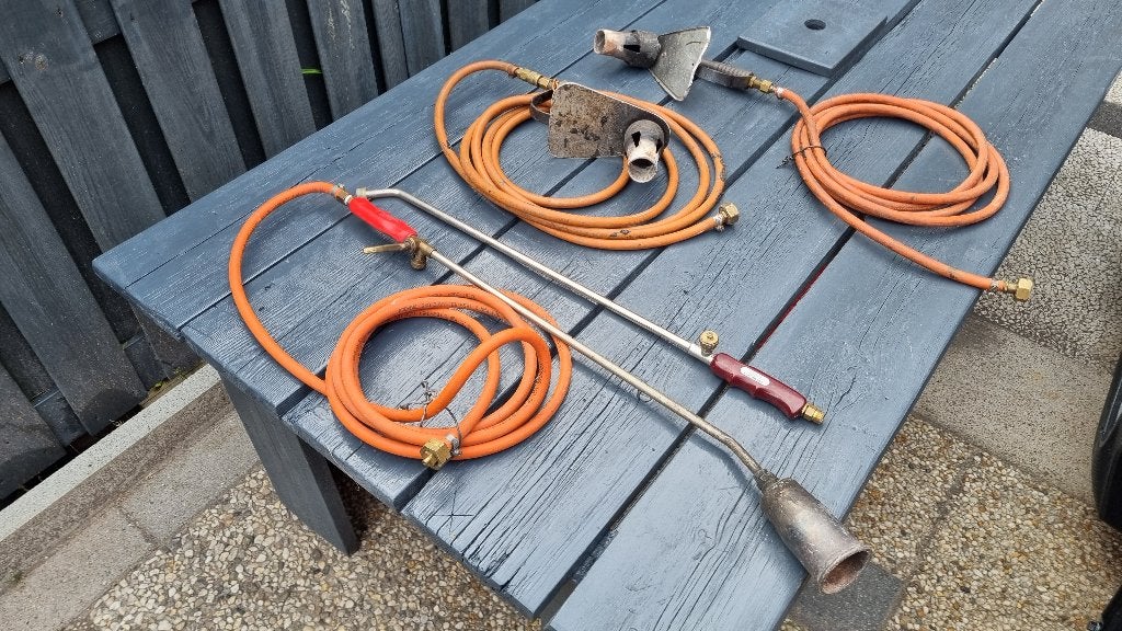 Gasbranders 4x Dakbrander Dakdekker Varkenshaarbrander, Overige materialen, Gebruikt, Zwart, Ophalen of Verzenden