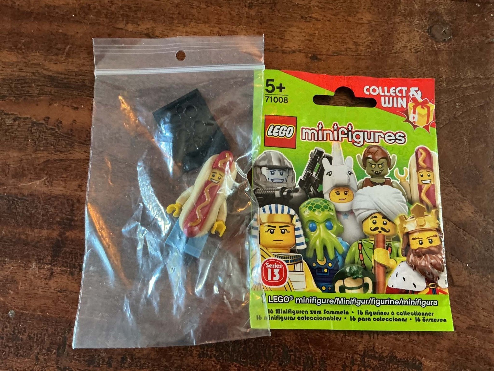 Lego minifiguur Hot Dog man serie 13, Lego, Ophalen of Verzenden, Zo goed als nieuw, Minifiguren serie