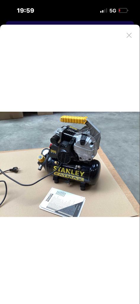 Stanley Fatmax Compressor 2PK 8 Bar, Doe-het-zelf en Verbouw, Compressors, Gebruikt, 6 tot 10 bar, Ophalen of Verzenden, Minder dan 200 liter/min