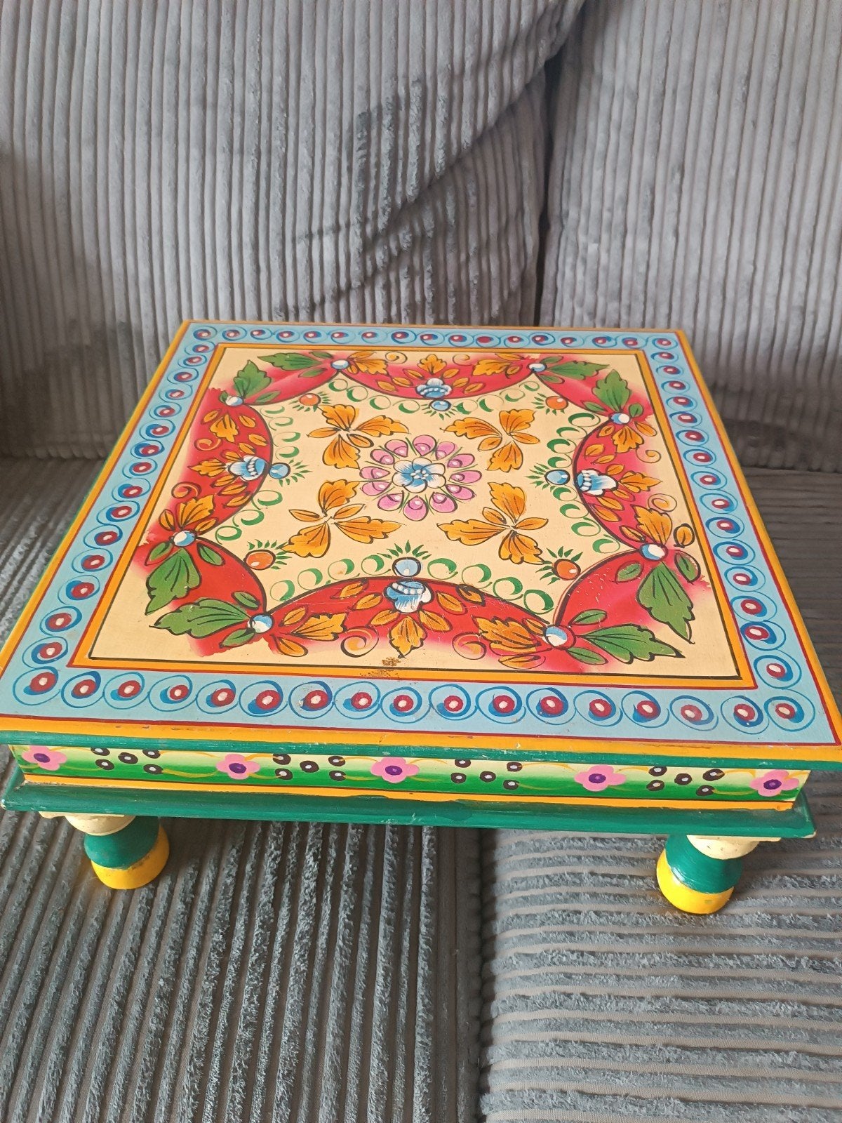 Indiaas,minitafeltje,bajot,ibizastijl, Ophalen, Zo goed als nieuw, Rond, Minder dan 55 cm