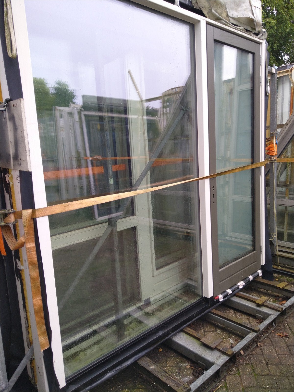 kozijn met achterdeur en zijlich, Ophalen of Verzenden, Glas, 120 cm of meer, 215 cm of meer