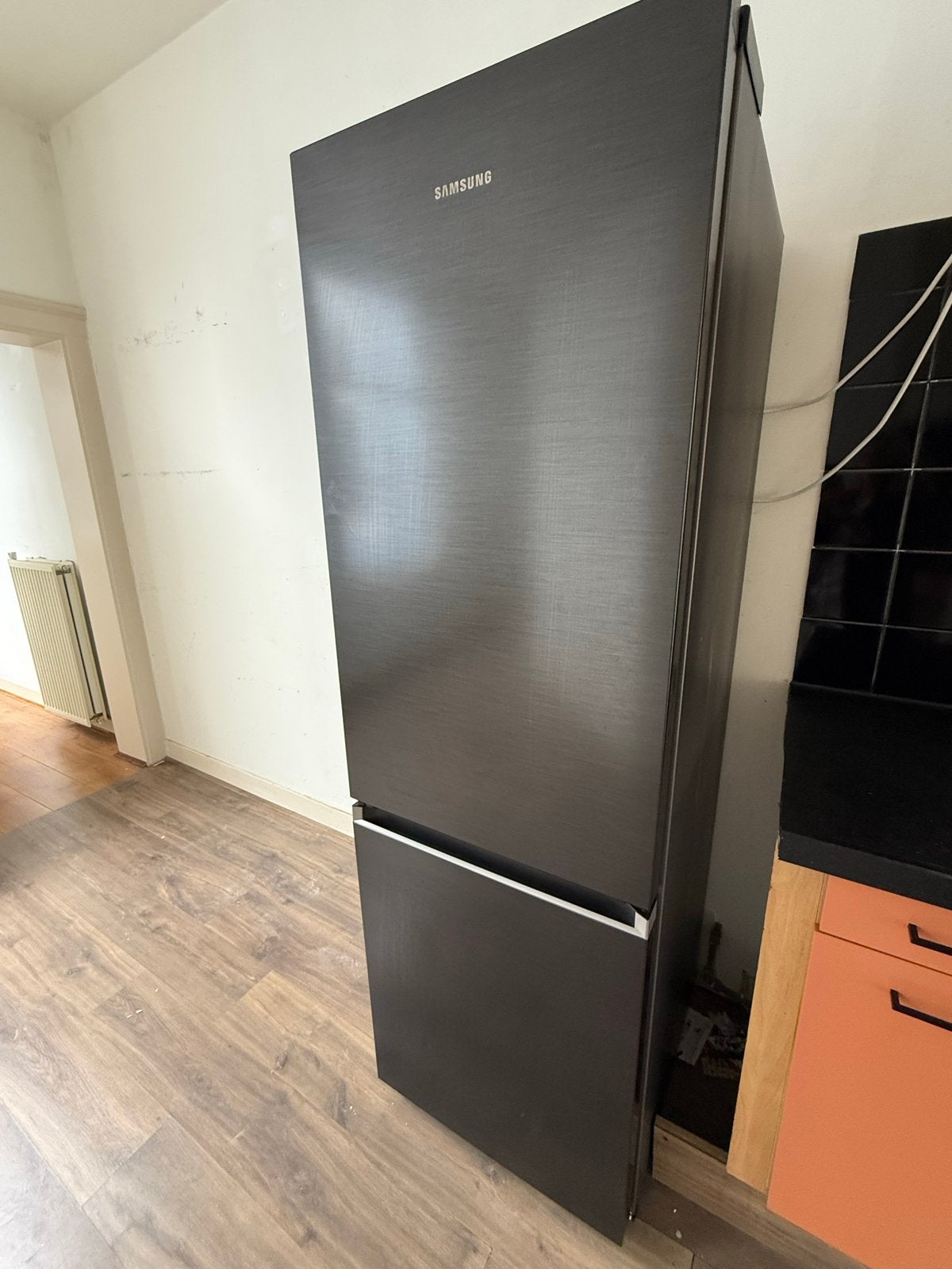 Samsung smart Koelvries RB34C605CB1 br/zwart staal 185,3 cm, Witgoed en Apparatuur, Ophalen, 200 liter of meer, Met aparte vriezer