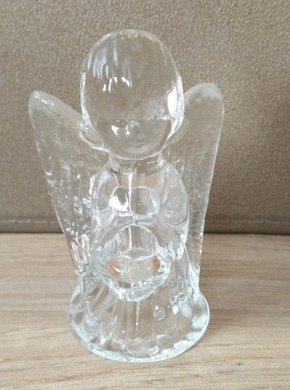 Glazen engeltje kandelaar-Kerst-Engel, Huis en Inrichting, Verzenden, Zo goed als nieuw, Glas, Klassiek