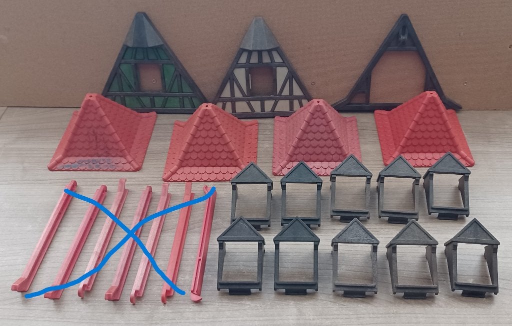 playmobil onderdelen steck kasteel / vakwerkhuisjes, Ophalen of Verzenden, Gebruikt, Losse onderdelen