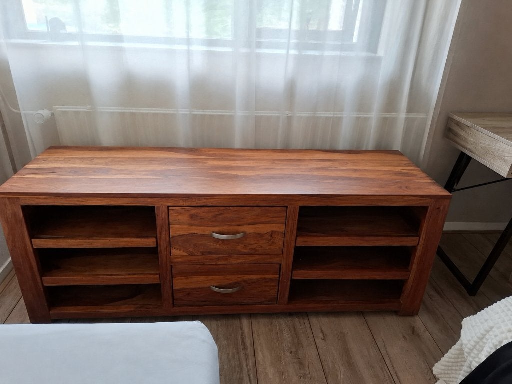 TV kast van Indonesisch palissander hout, Huis en Inrichting, Ophalen, Gebruikt, 100 tot 150 cm, Indonesisch, Koloniaal