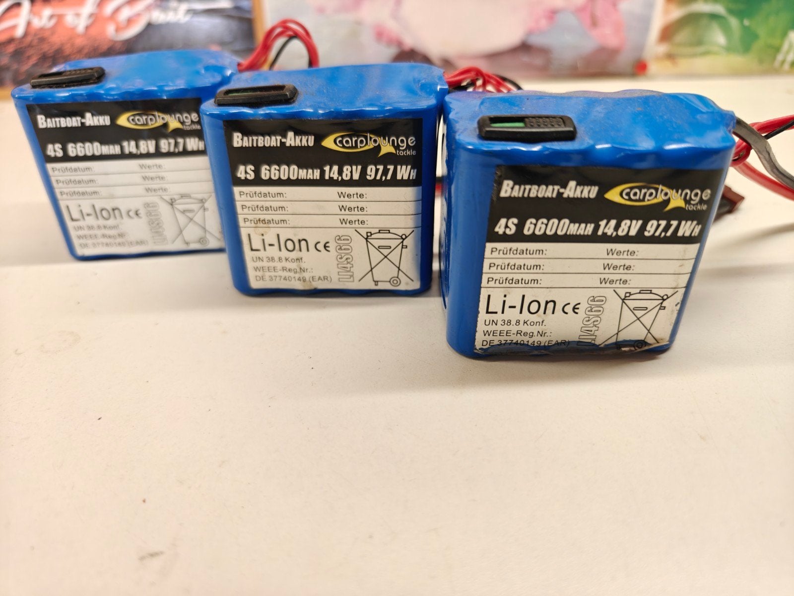 Carplounge Baitboat-Akku 4S 6600mAh 14.8V Li-Ion, Ophalen of Verzenden, Gebruikt, Oplaadbaar