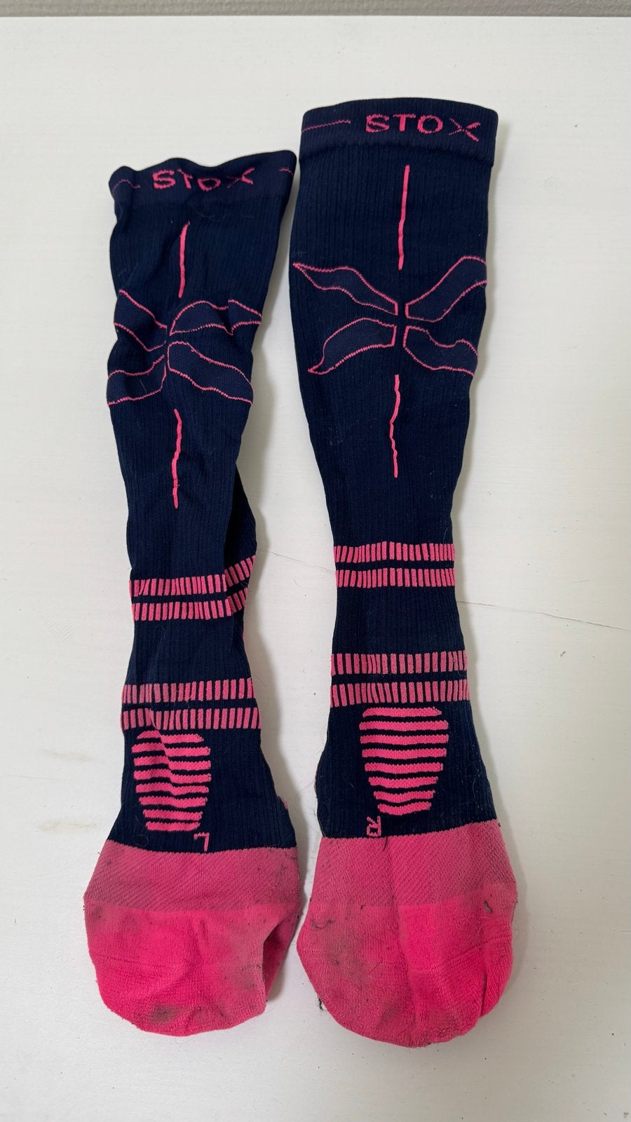 STOX Energy Socks - Navy/Roze - Maat L, Kleding | Dames, Sokken en Kousen, Gedragen, Sokken en Kniesokken, Maat 39 t/m 42, Blauw