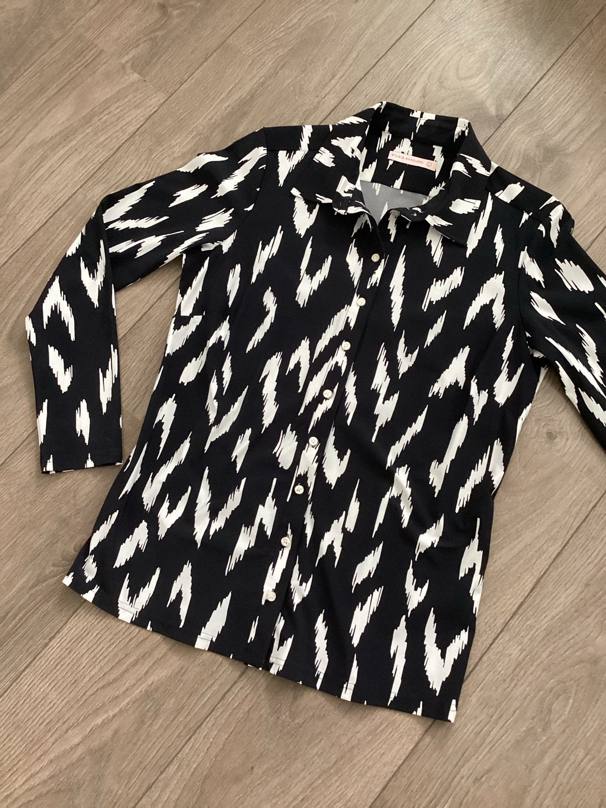 Studio Anneloes blouse, donkerblauw/wit, getailleerd model, Ophalen of Verzenden, Zo goed als nieuw, Blauw