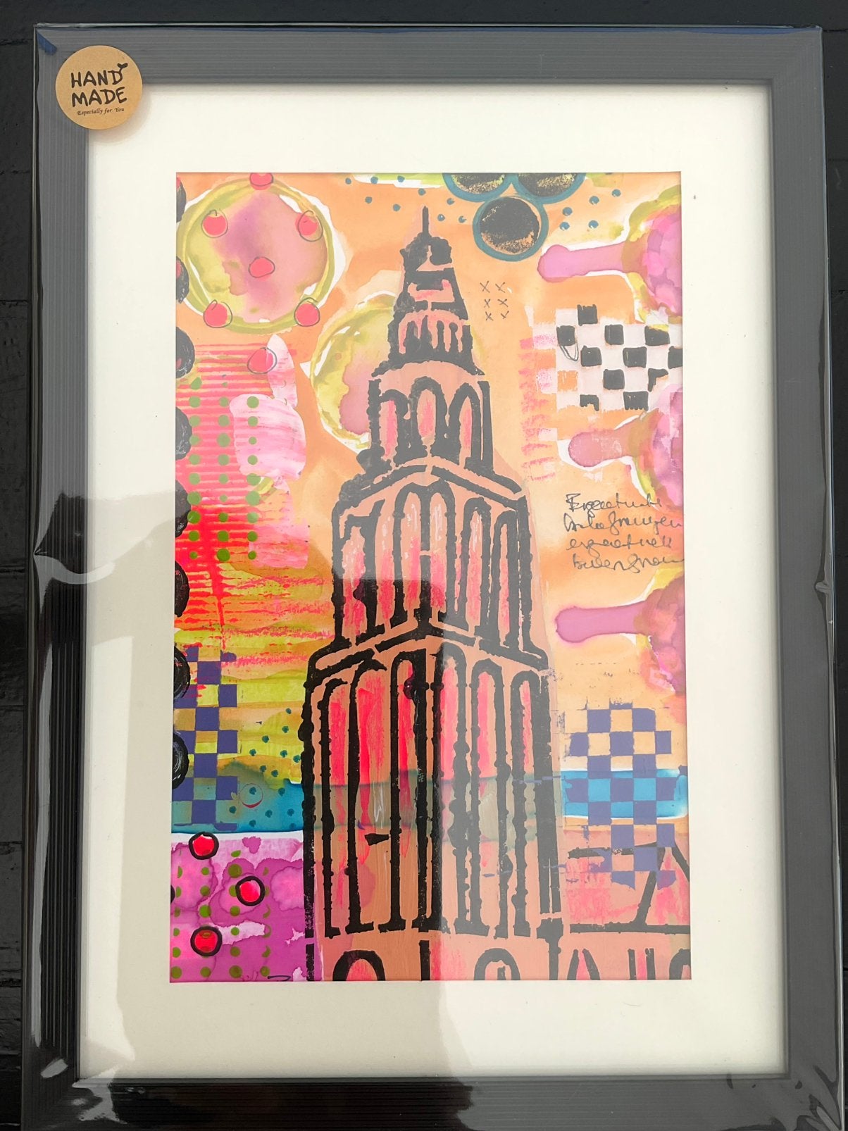 Martinitoren, uniek schilderijtje, Ophalen of Verzenden, Minder dan 50 cm, Schilderij