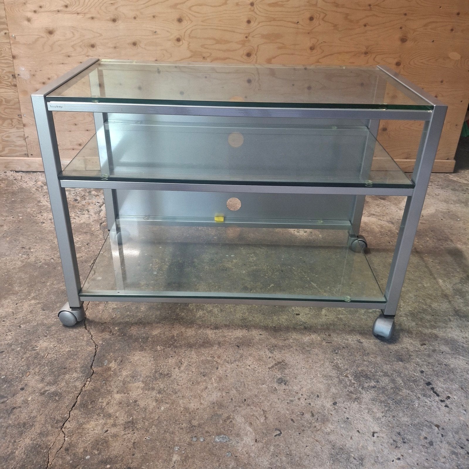 Tv meubel, Ophalen, 50 tot 100 cm, Zo goed als nieuw, Glas