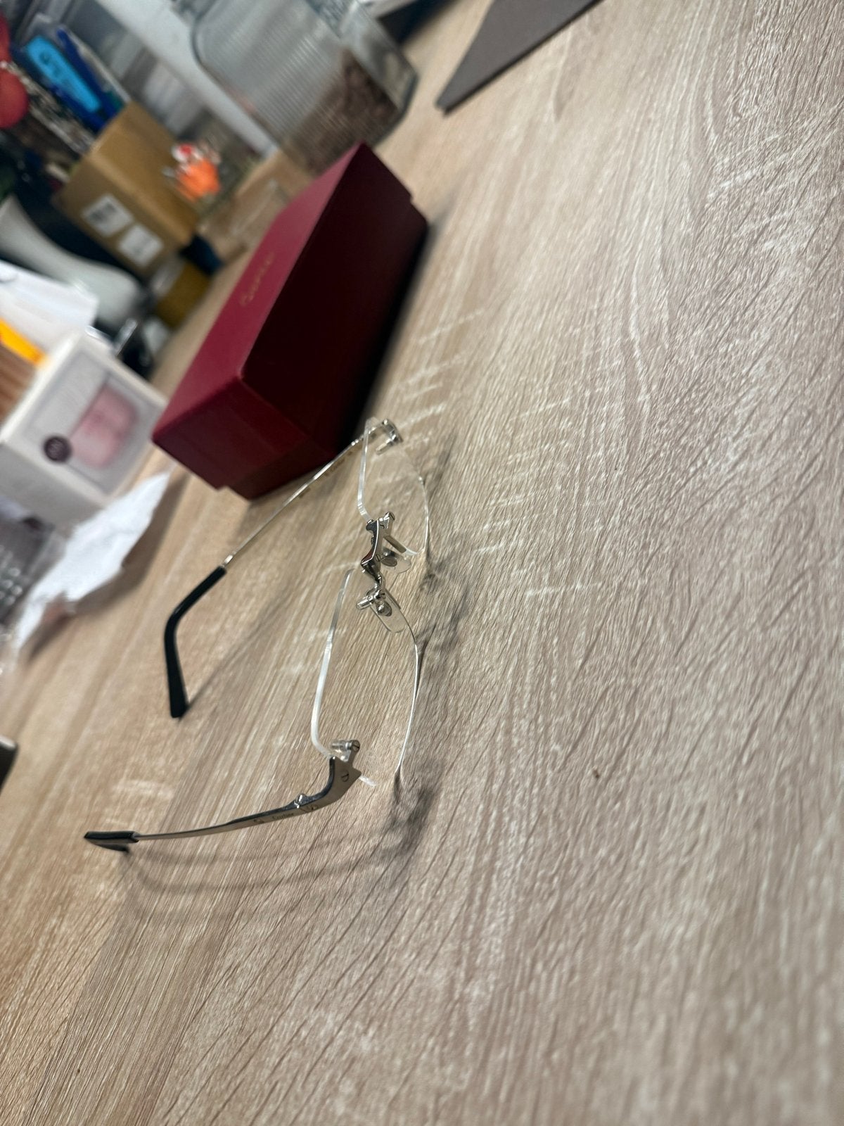 Cartier bril zilver - Zo goed als nieuw, Overige merken, Ophalen of Verzenden, Zo goed als nieuw, Grijs