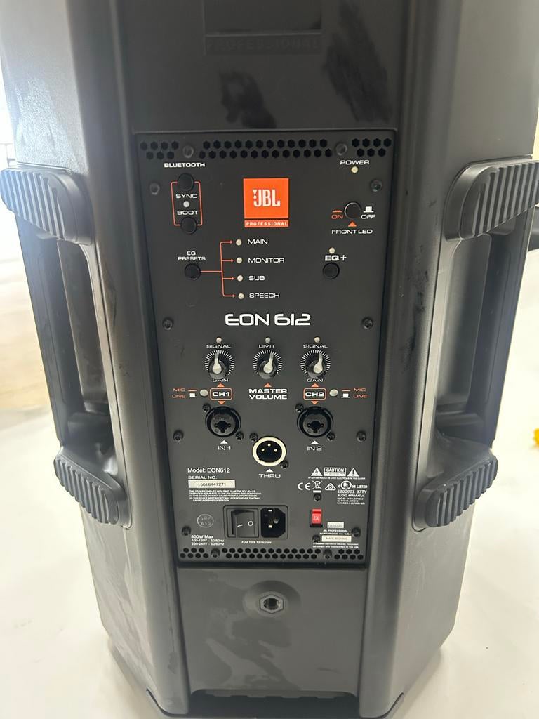 JBL EON 612 Professionele Actieve Luidsprekers 2x Speakers, JBL, Ophalen of Verzenden, Zo goed als nieuw, 120 watt of meer