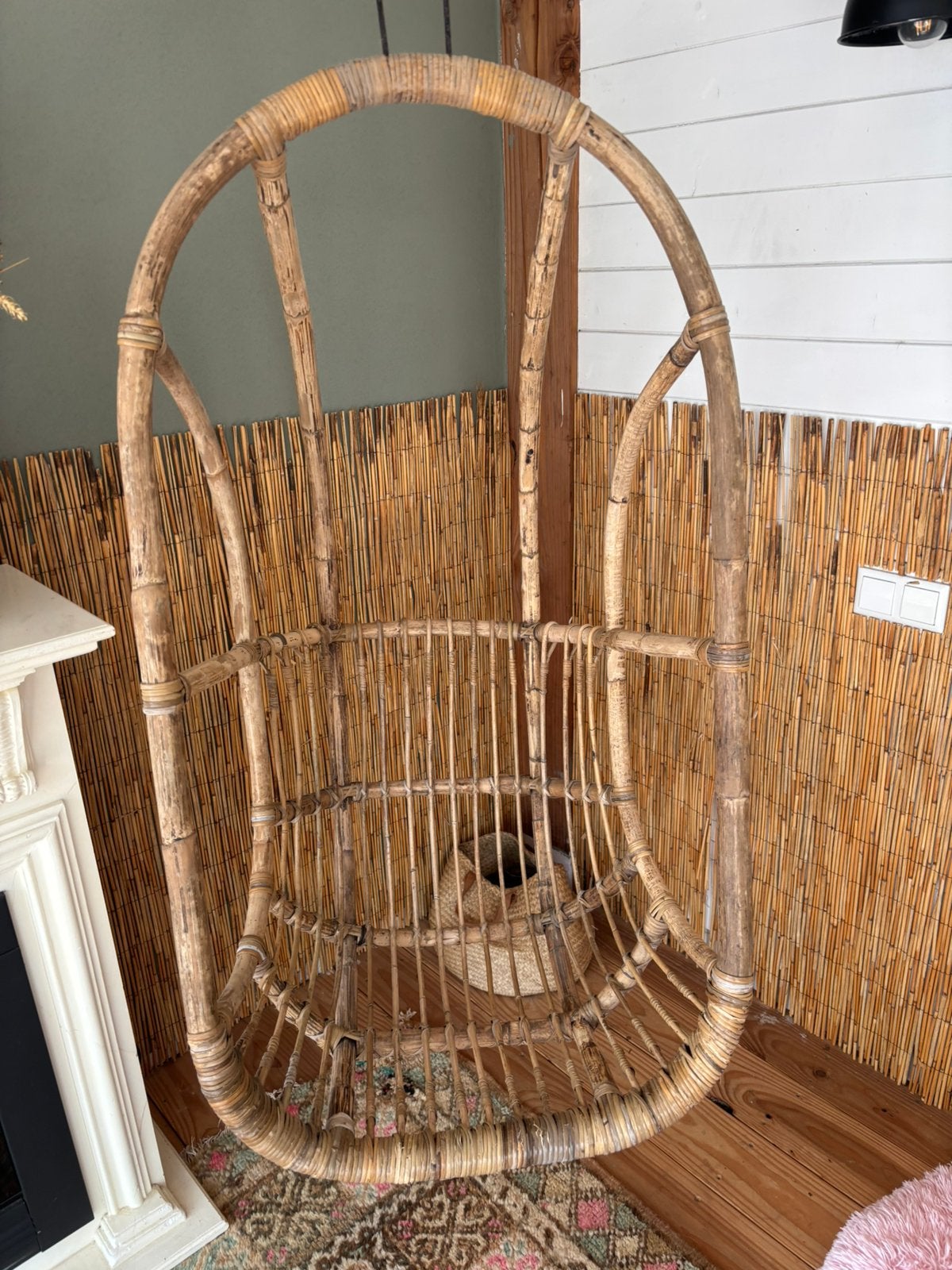 Leuke rotan hangstoel, Ophalen, Zo goed als nieuw, Rotan