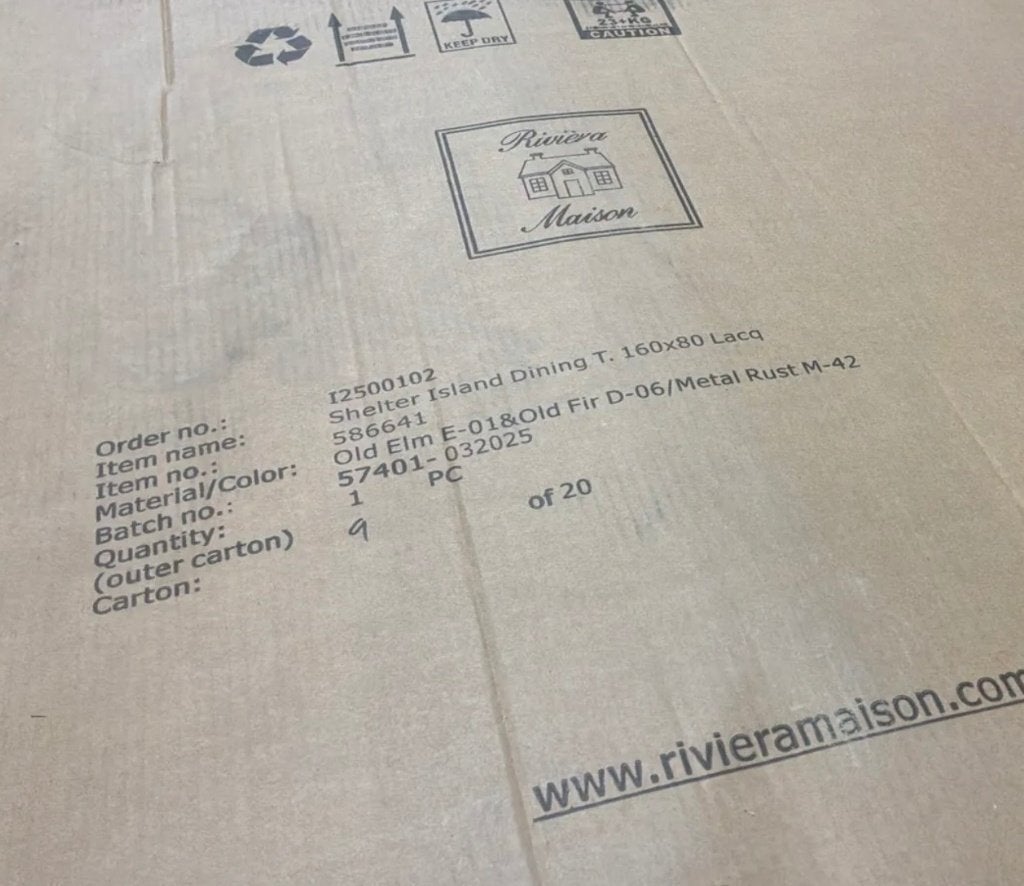 Riviera Maison Shelter Island table nieuw twv € 1149,00, Info@rivieramaison.nl, Nieuw, Riviera Maison, 150 tot 200 cm