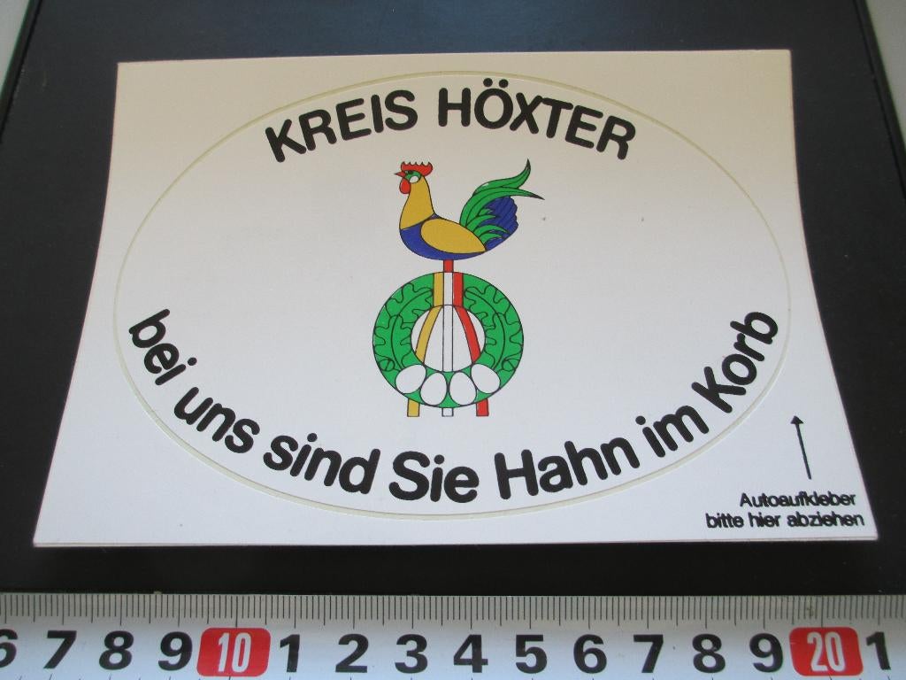 sticker meiboom kreis höxter bei uns sind sie hahn im korb *, Ophalen, Zo goed als nieuw