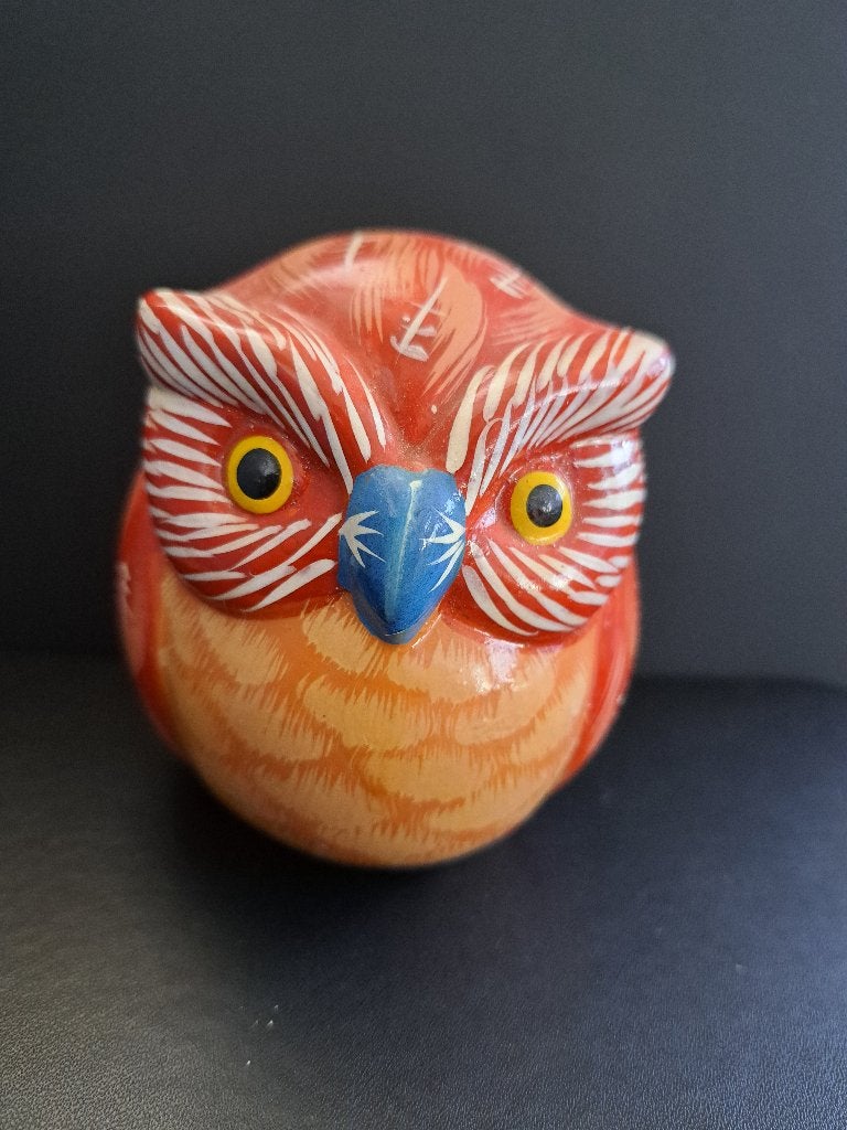Handbeschilderde aardewerk uil, Ophalen of Verzenden, Zo goed als nieuw, Dier
