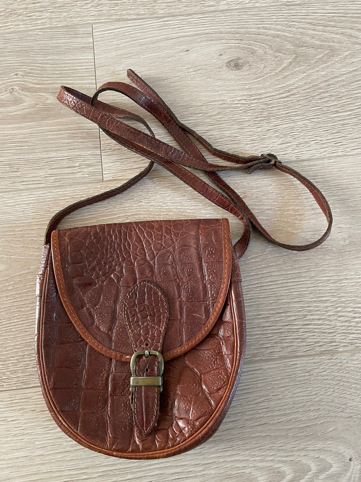 Vintage Burkely’s Leather House bruine leren schoudertas, Overige merken, Gebruikt, Bruin, Ophalen of Verzenden