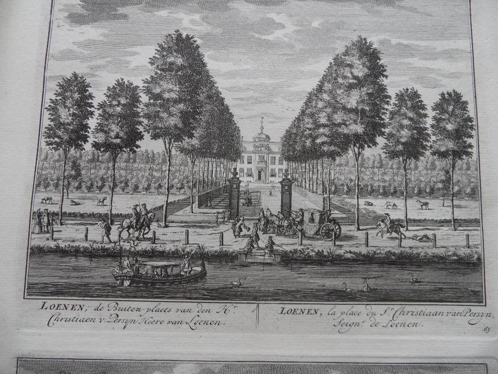 63 Loenen aan de Vecht Heer van Loenen Kopergravure 1719, Antiek en Kunst, Kunst | Etsen en Gravures, Ophalen of Verzenden