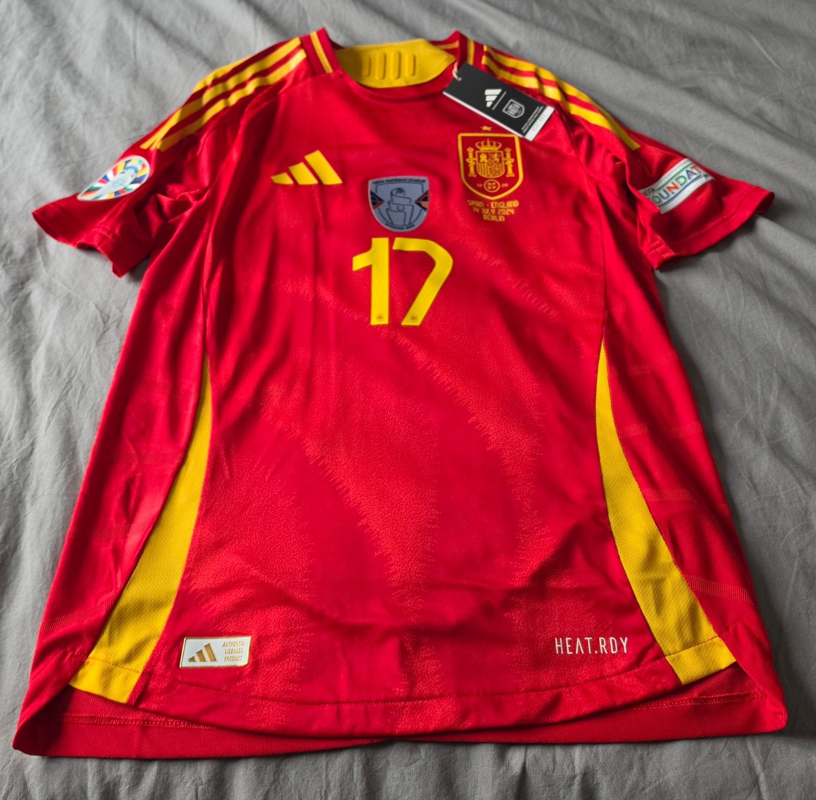 Adidas HeatDry Authentic Spanje EK Finale voetbalshirt NIEUW, Sport en Fitness, Voetbal, Maat M, Ophalen of Verzenden, Nieuw, Shirt