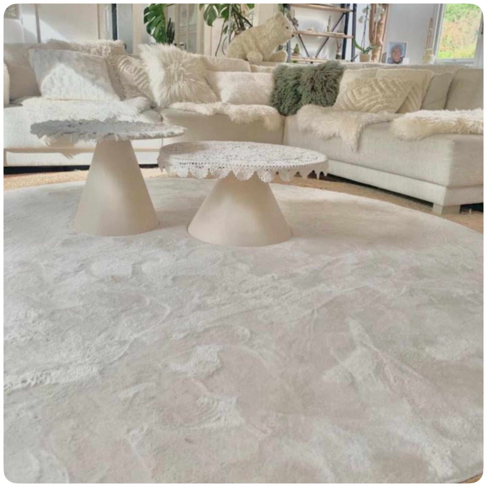 Crèmes donzig - xxxl vloerkleed - fotoshoot, Ophalen, Rond, 200 cm of meer, Zo goed als nieuw