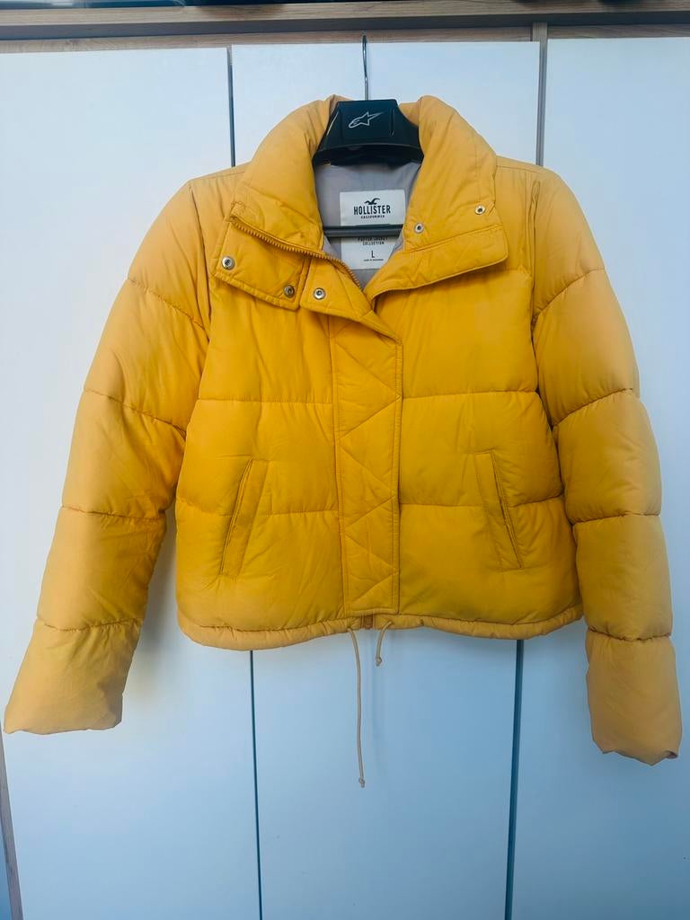 Hollister Puffer Jacket Yellow - L, Ophalen of Verzenden, Zo goed als nieuw, Geel