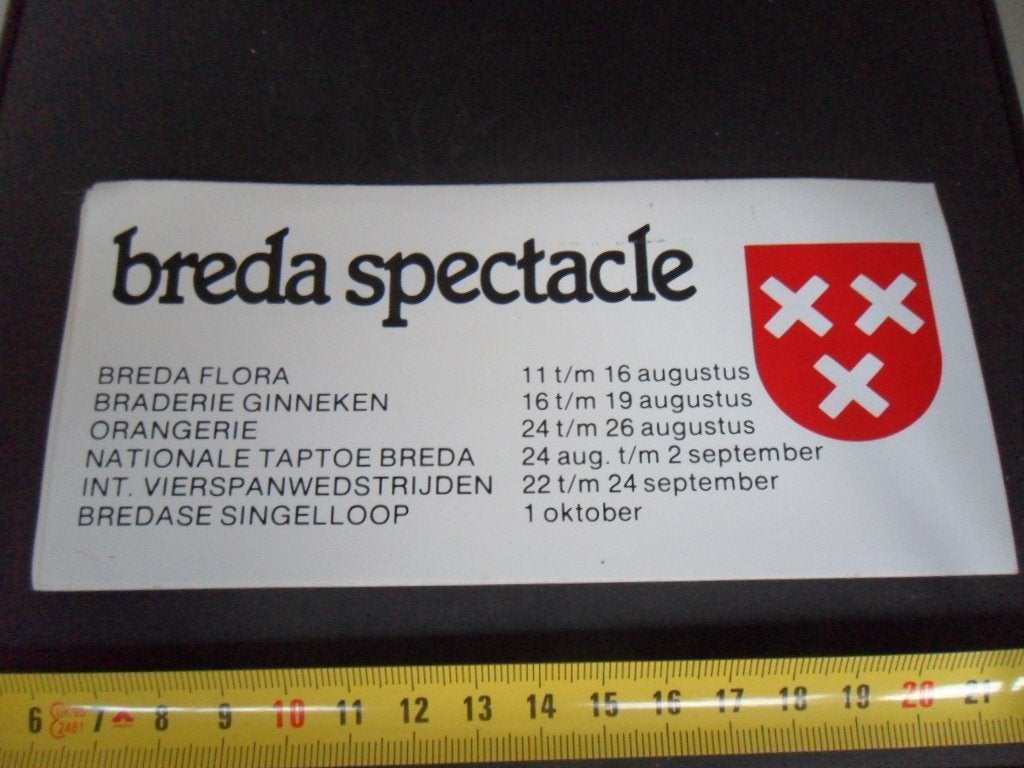 sticker breda spectacle flora braderie ginneken orangerie ea, Ophalen of Verzenden, Zo goed als nieuw