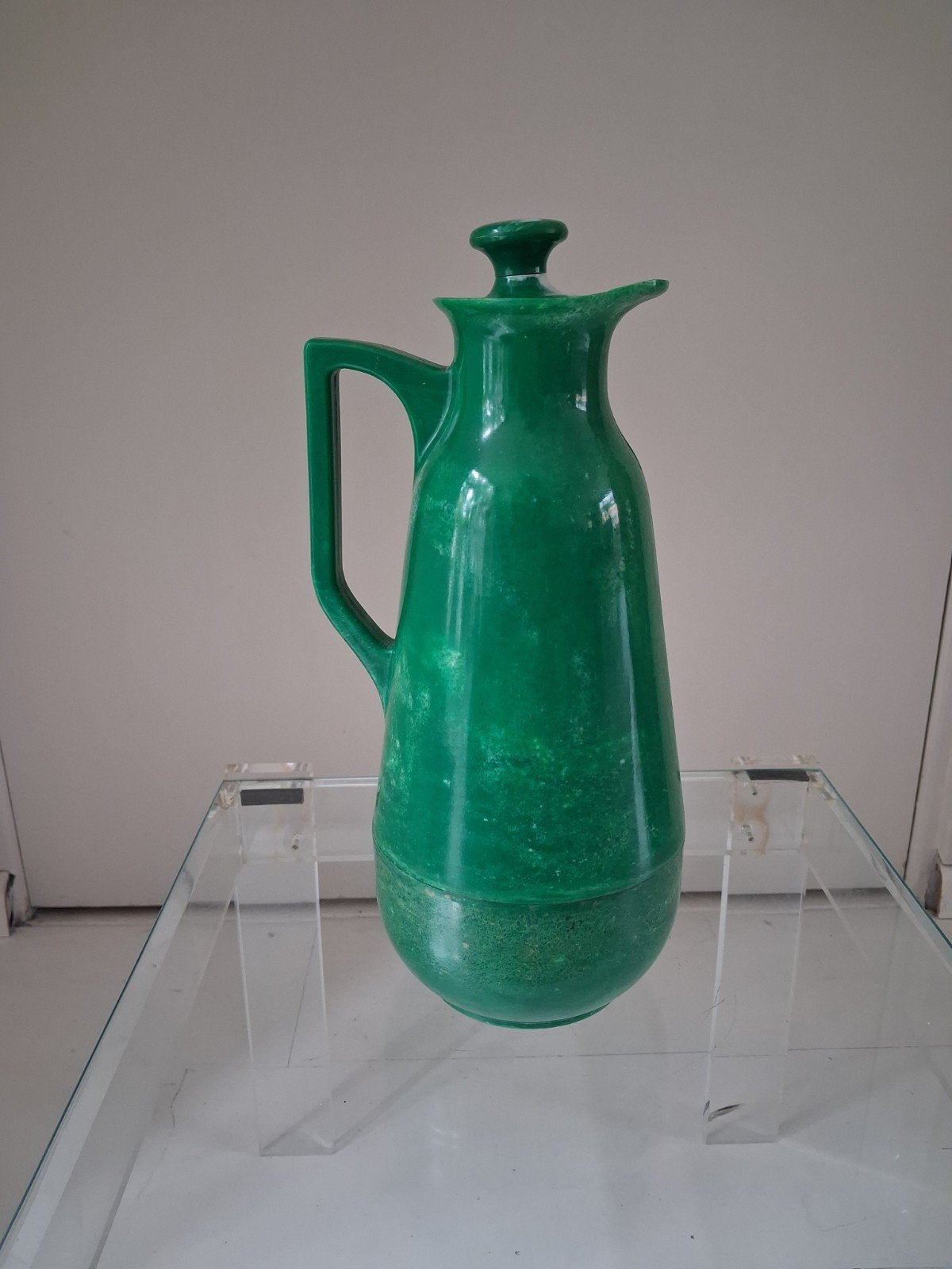 Groene bakeliete thermoskan,30 er jaren.vintage, Ophalen of Verzenden