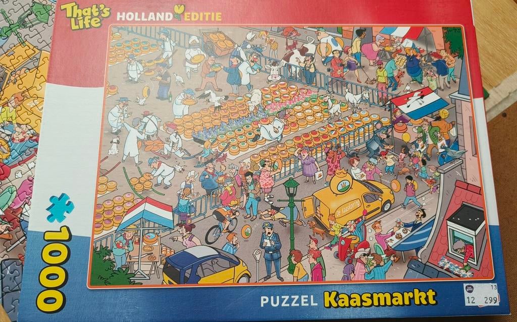 Puzzel Kaasmarkt Holland Editie 1000 stukjes, Hobby en Vrije tijd, Denksport en Puzzels, Ophalen
