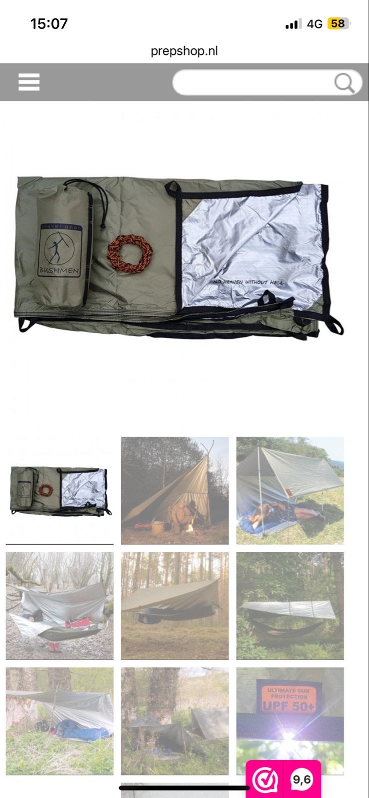 Bushmen Travel Gear THERMO Tarp - Veelzijdig en Lichtgewicht, Verzenden, Zo goed als nieuw, Tot en met 2