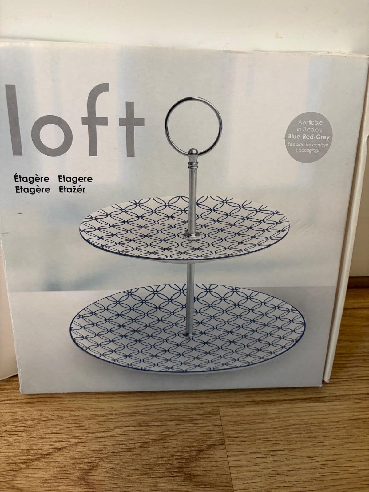 Loft Etagère - Blauw/Wit Patroon, Ophalen of Verzenden, Nieuw, Etagère, Overige materialen