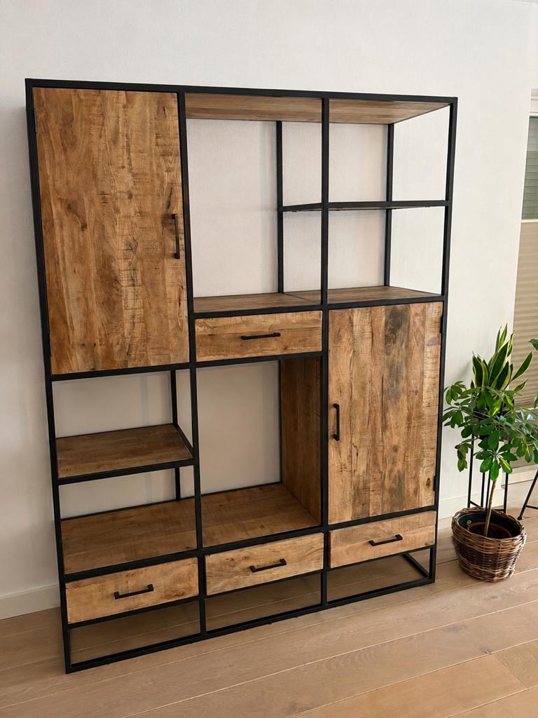 Gereserveerd. Open wandkast met lades en deuren, Huis en Inrichting, Kasten | Wandmeubels, Met deur(en), 200 cm of meer, 150 tot 200 cm