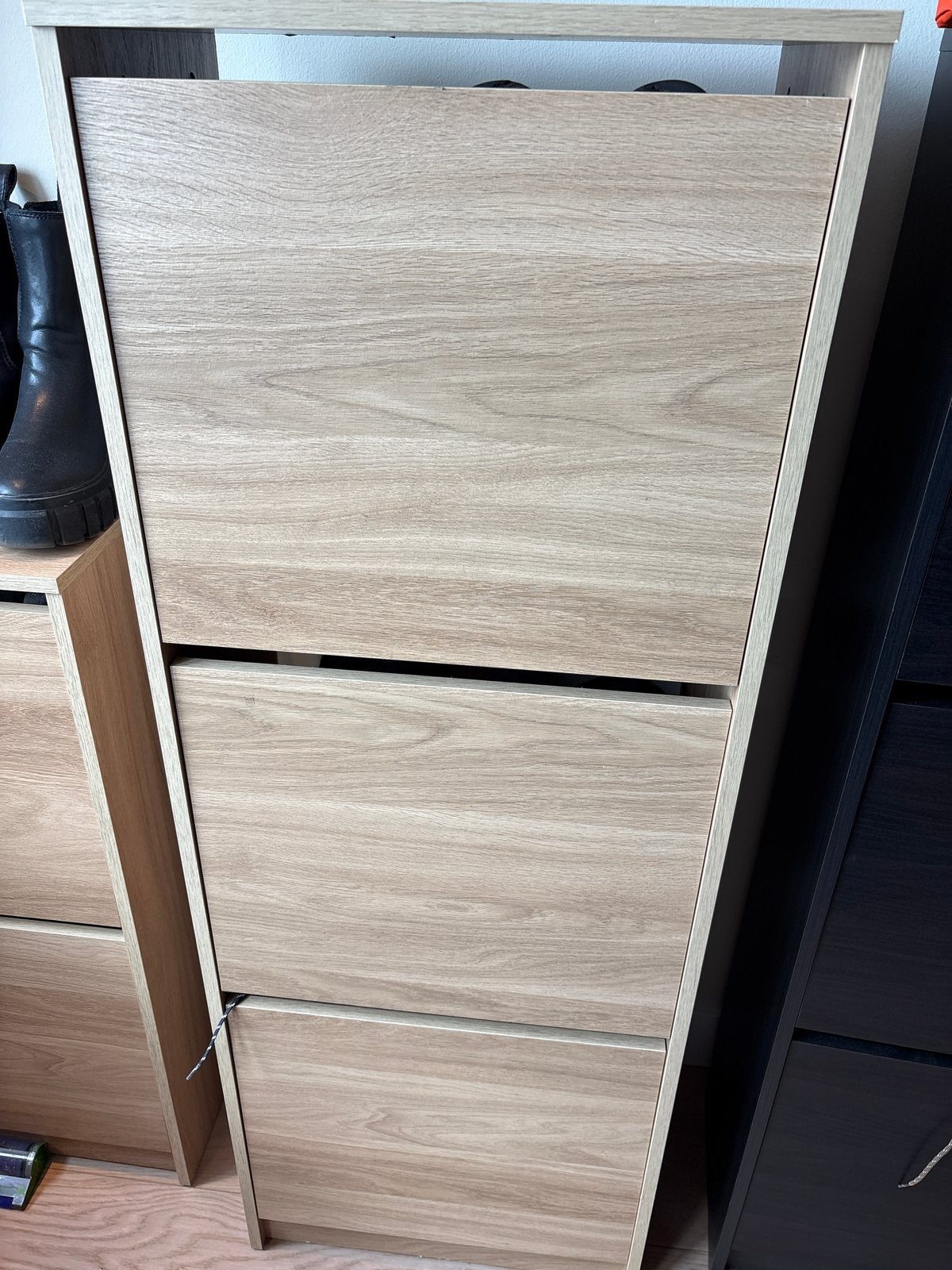 IKEA schoenenkast met 3 vakken, licht eikenhout, Huis en Inrichting, Ophalen, Gebruikt