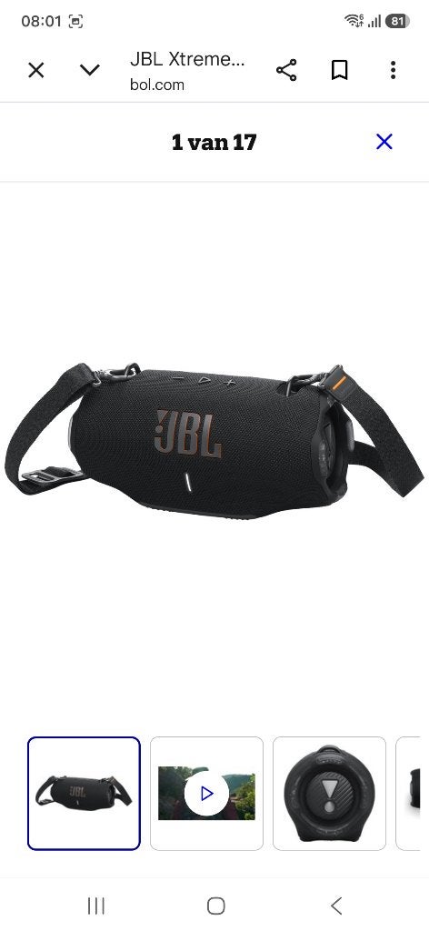 Jbl extreme 4 zwart met draagcase, JBL, Overige typen, Ophalen of Verzenden, Zo goed als nieuw