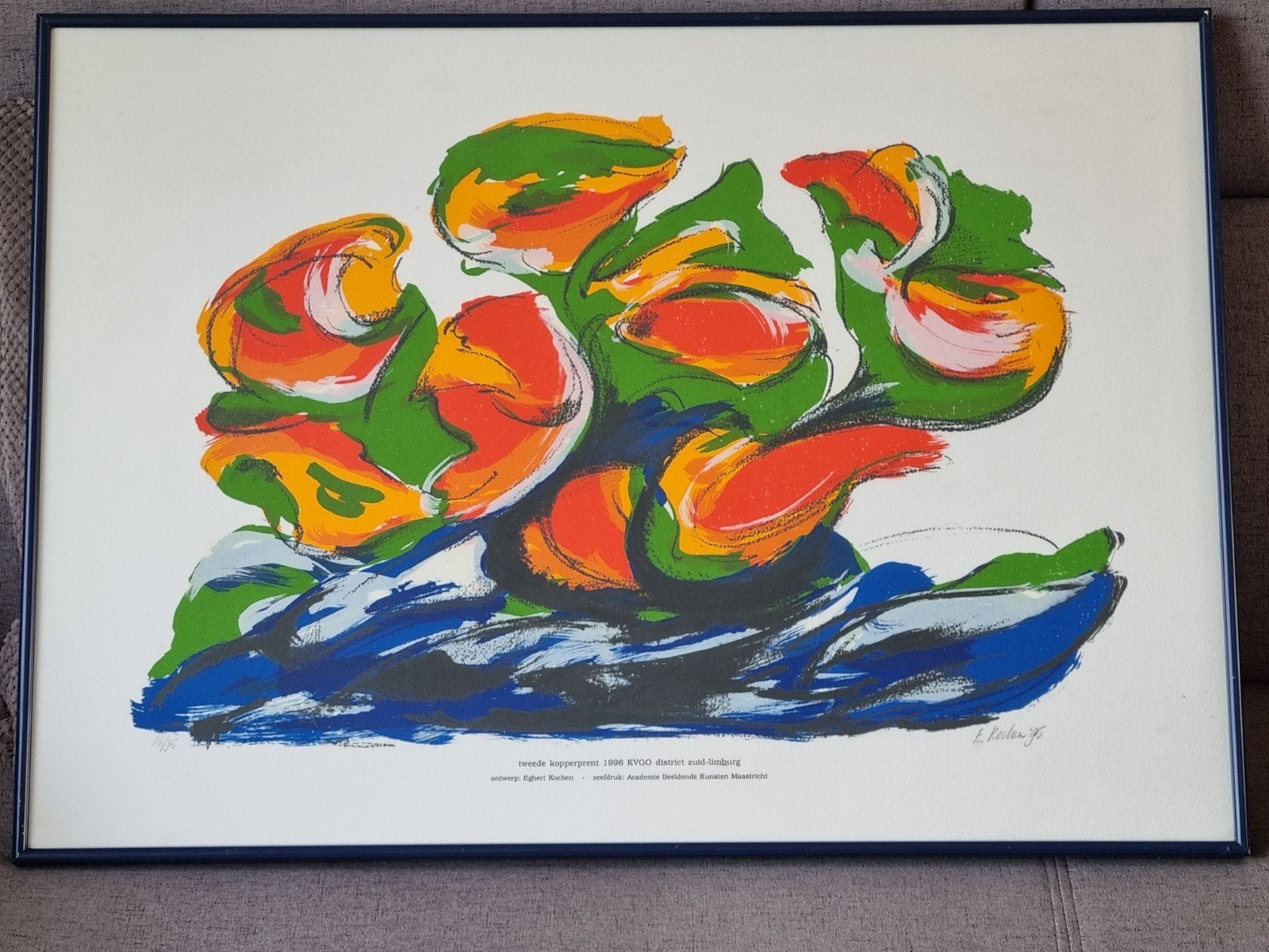 Zeefdruk beeldende kunst Maastricht Egbert Kochem 1996, Zeefdruk, Origineel, Abstract, Ophalen