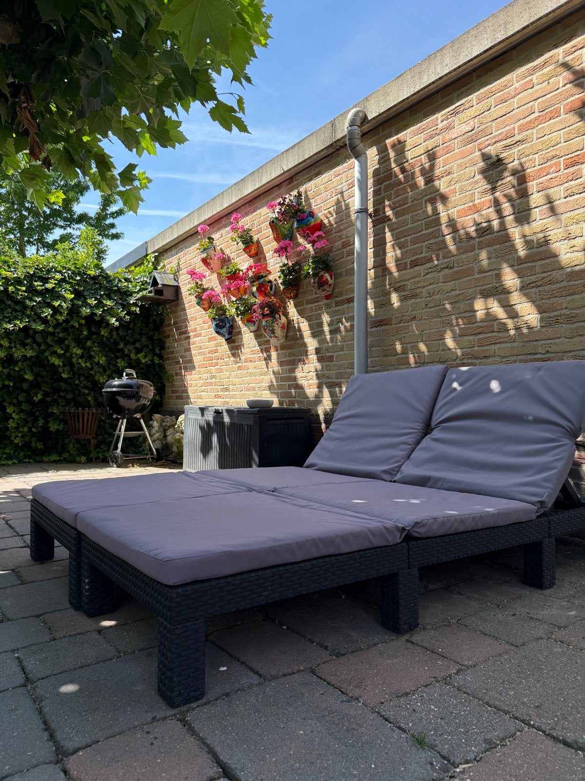 Allibert Ligbed met Kussens - Verstelbaar, Ophalen, Gebruikt, Wicker, Verstelbaar