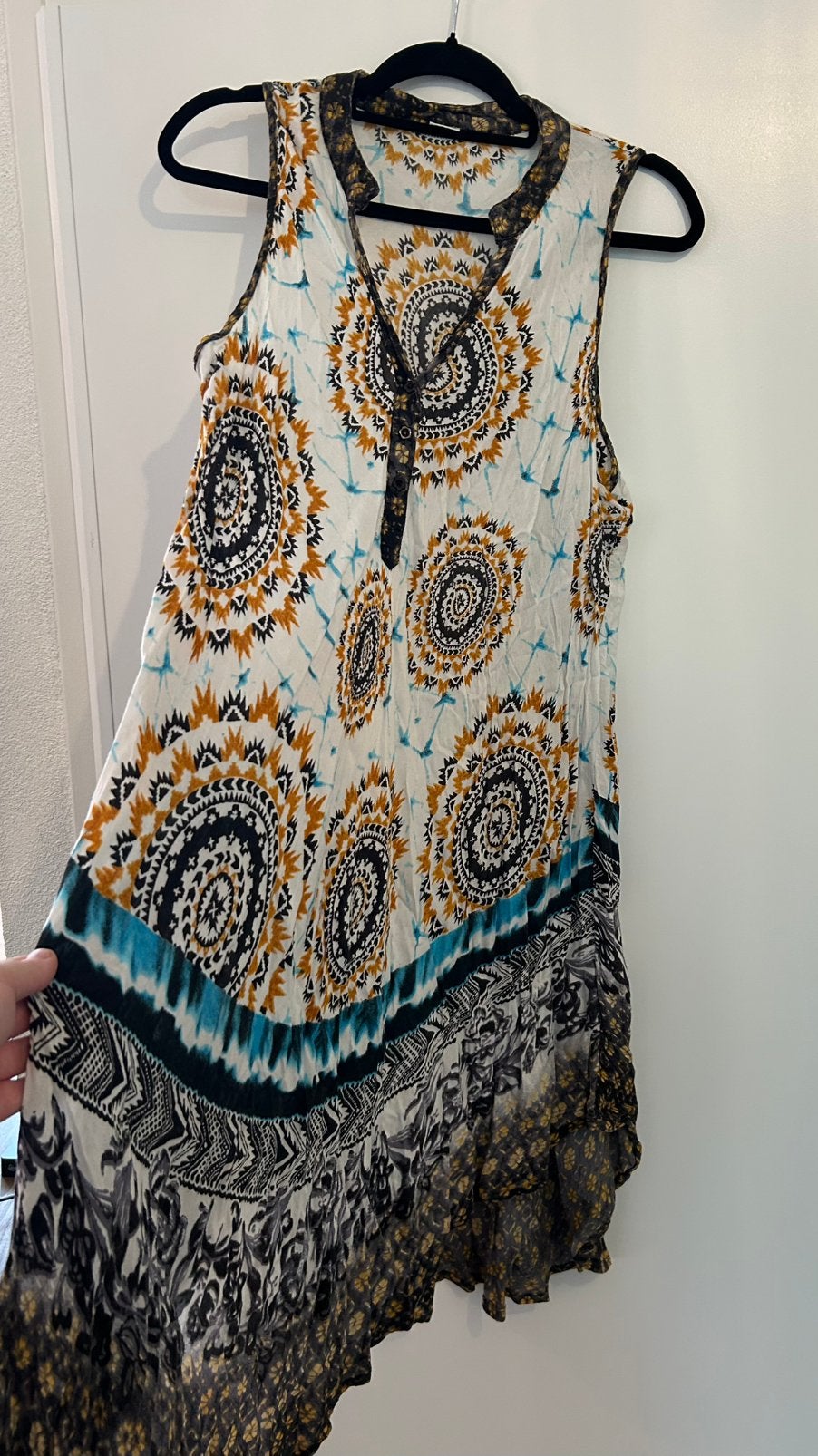 Luchtige boho jurk/tuniek met mandala print maat XL, Meerkleurig, Maat 46/48 (XL) of groter, Ophalen of Verzenden, Gedragen
