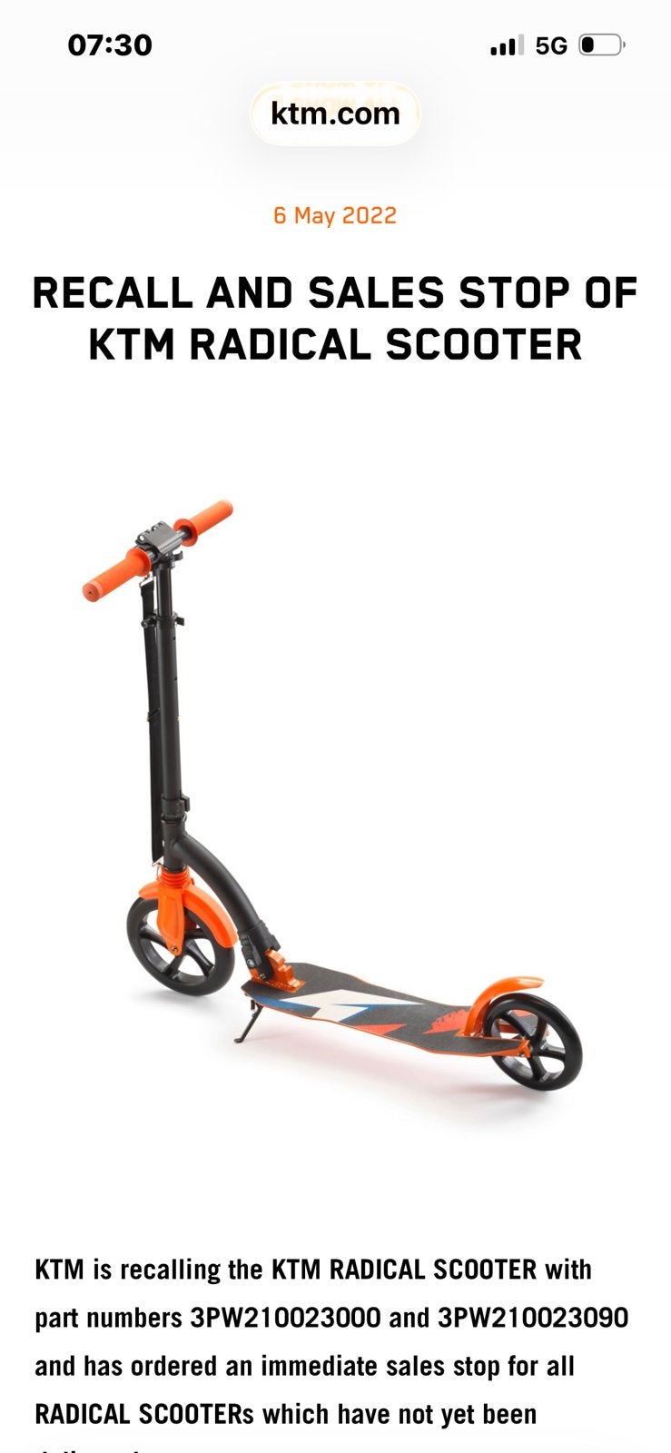 Ktm radical scooter step, Ophalen, Nieuw, Gewone step